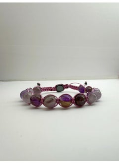 Kehribar Point Amethyst Stone Macrame Natural Stone Bracelet  - Image 1