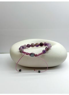 Kehribar Point Amethyst Stone Macrame Natural Stone Bracelet  - Image 2