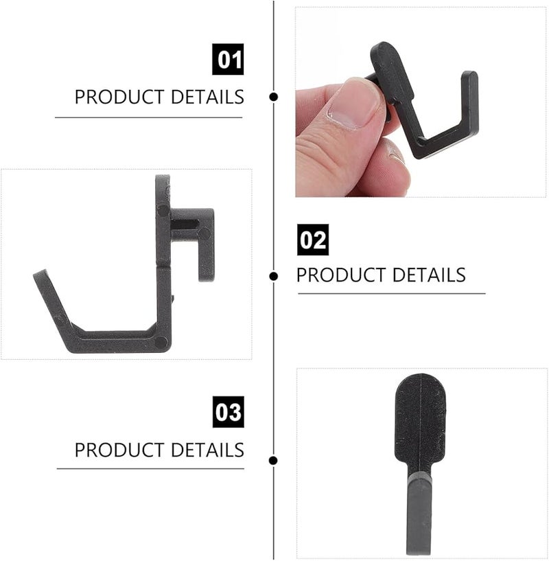 Black J Shaped Plastic Peg Hooks 20pcs for Peg Board Organizer Kitchen Garage Storage - Image 4