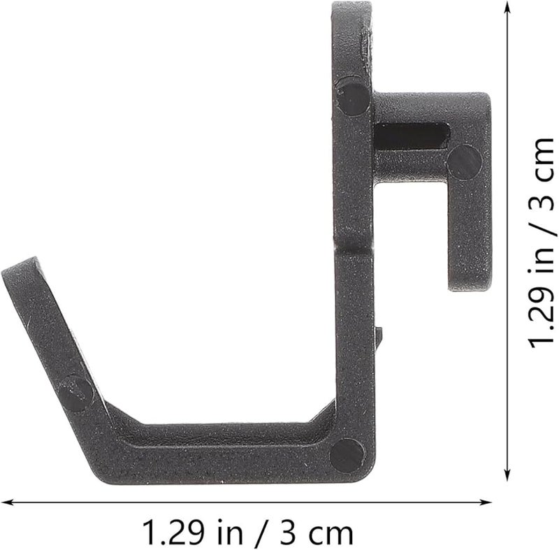 Black J Shaped Plastic Peg Hooks 20pcs for Peg Board Organizer Kitchen Garage Storage - Image 3