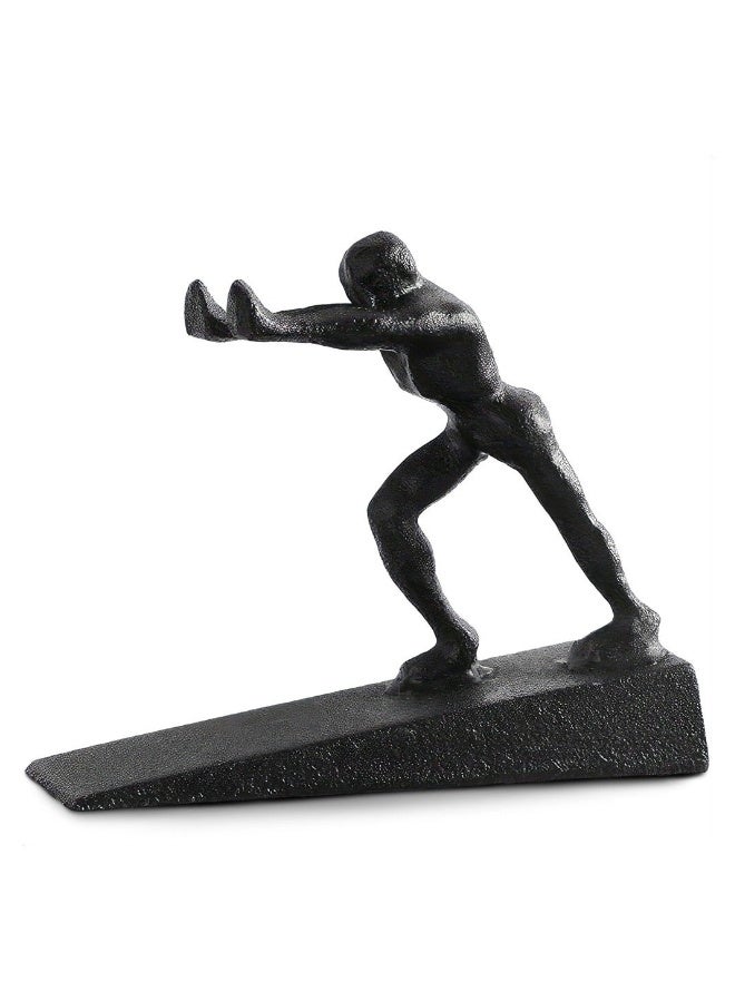 Cast Iron Man Heavy Duty Door Stopper, Decorative Door Stopper, Rustic Door Stoppers Avoid Drilling Holes, Man Door Stop Wedge to Stop Your Bedroom, Bath and Exterior Doors  - Image 1