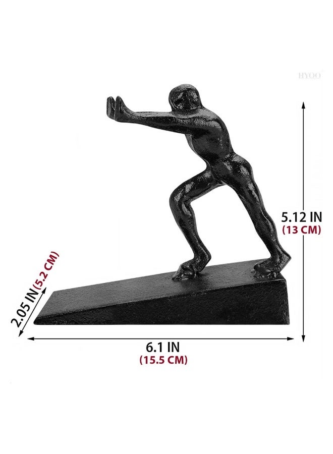 Cast Iron Man Heavy Duty Door Stopper, Decorative Door Stopper, Rustic Door Stoppers Avoid Drilling Holes, Man Door Stop Wedge to Stop Your Bedroom, Bath and Exterior Doors  - Image 2