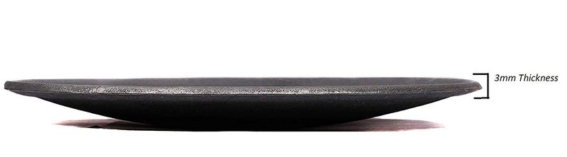 ENGARC Pure Indian Iron Hot Pressed Roti Tawa 3mm Thickness 12 Inches with Heavy Duty Wooden Handle - Image 1