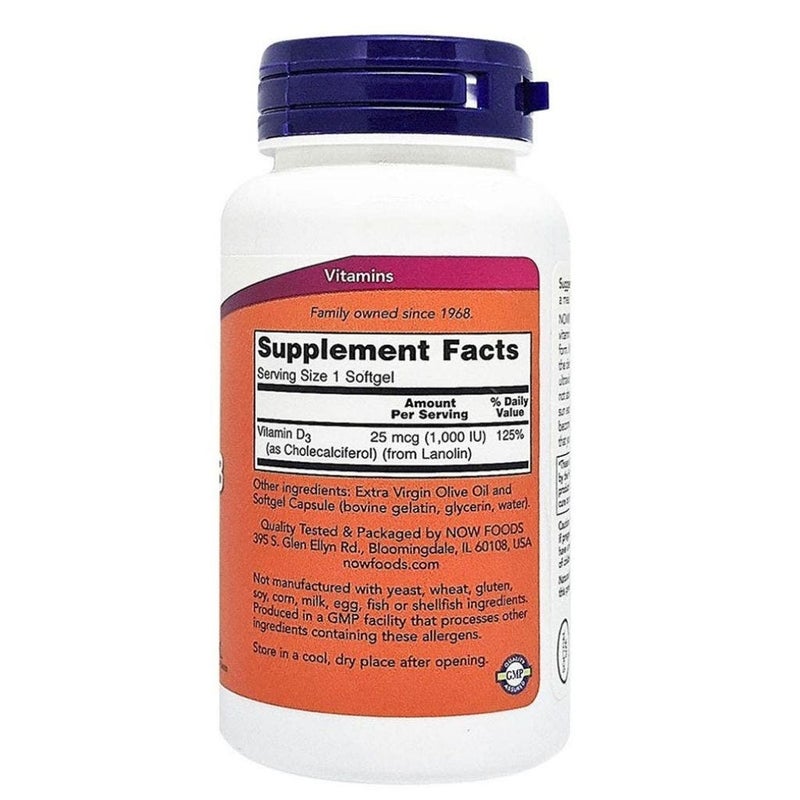 Now High Potency 1000IU Vitamin D3 Softgels For Strong Bones & Immunity, Pack of 180's - Image 2