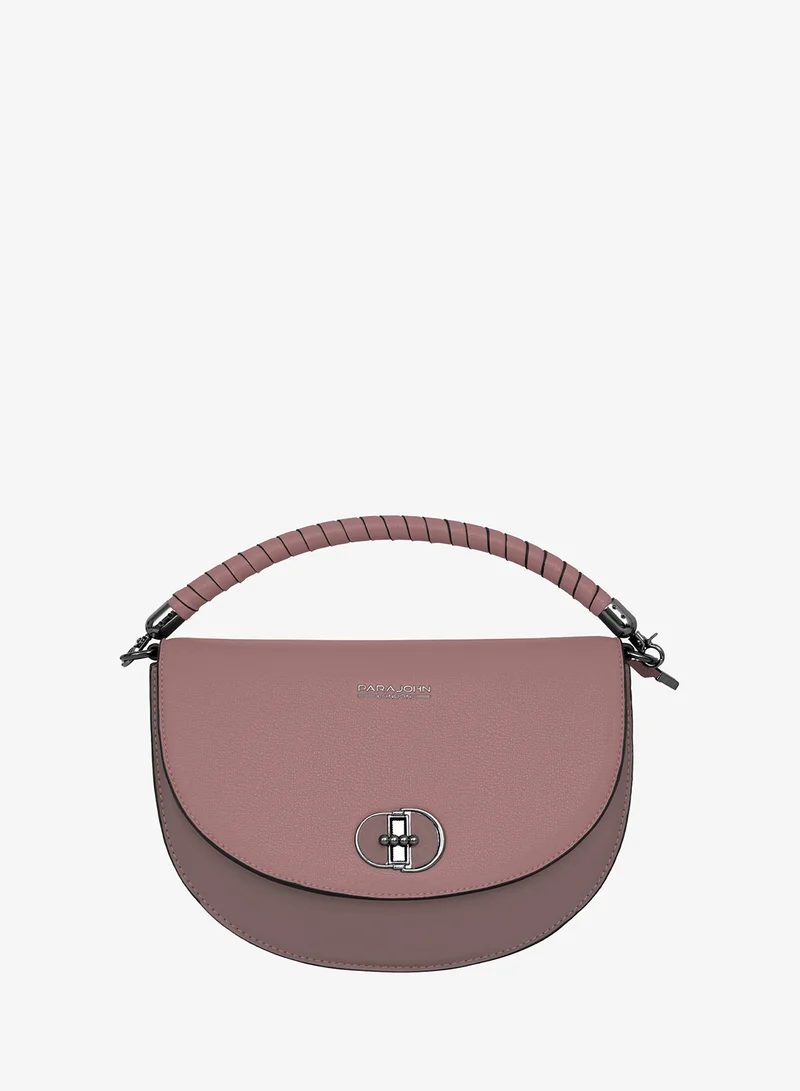 بارا جون Parajohn London Ladies Half-Moon Crossbody Handbag With Elegant Top Handle Rose