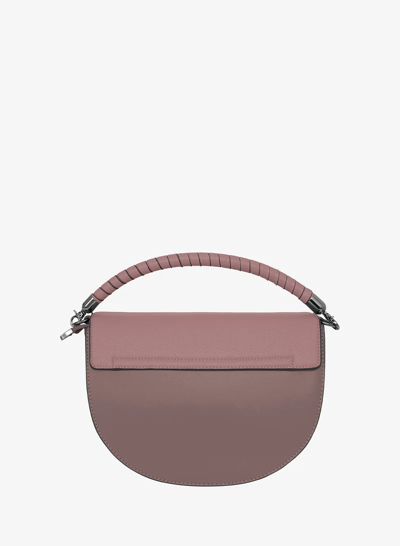 بارا جون Parajohn London Ladies Half-Moon Crossbody Handbag With Elegant Top Handle Rose