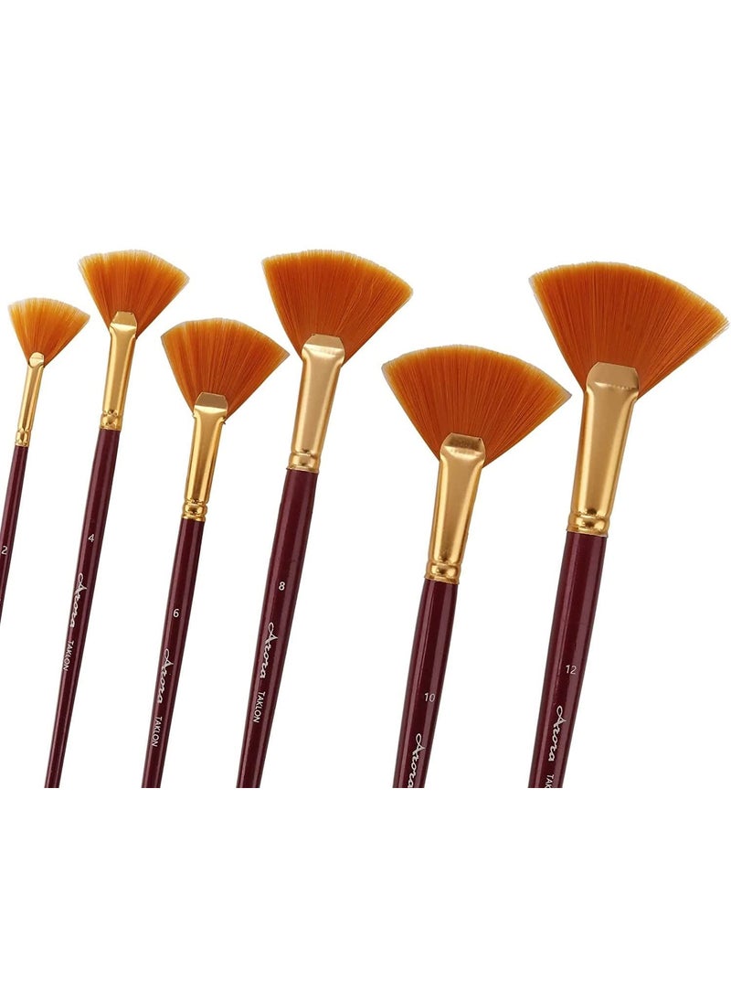 Arora arora Synthetic Golden Fan Brush (Pack of 6)  - Image 3