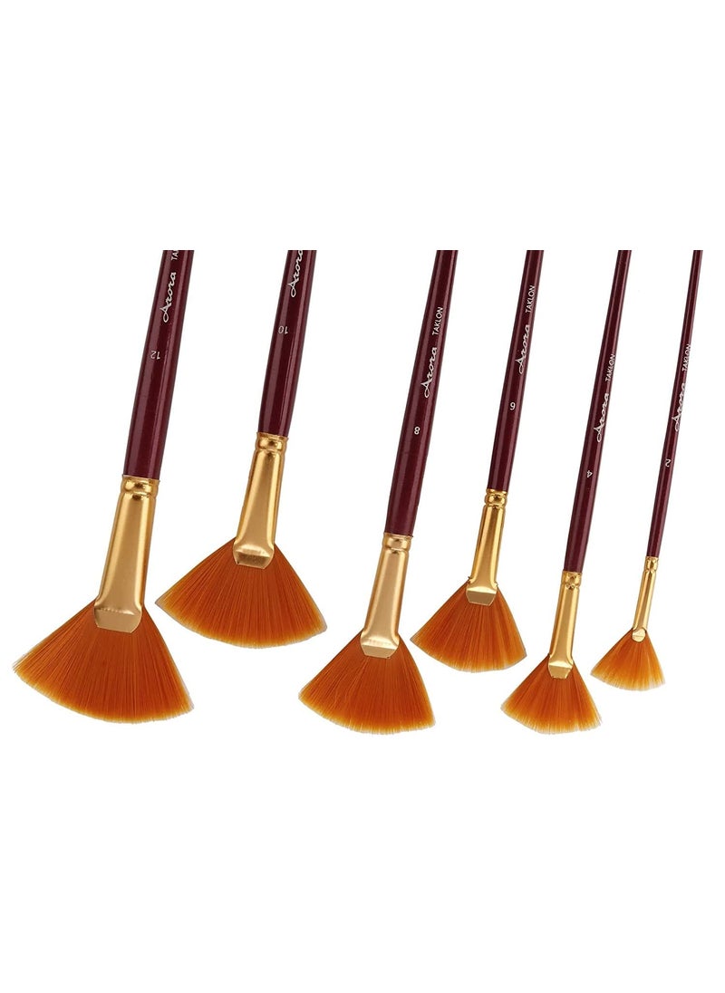 Arora arora Synthetic Golden Fan Brush (Pack of 6)  - Image 2