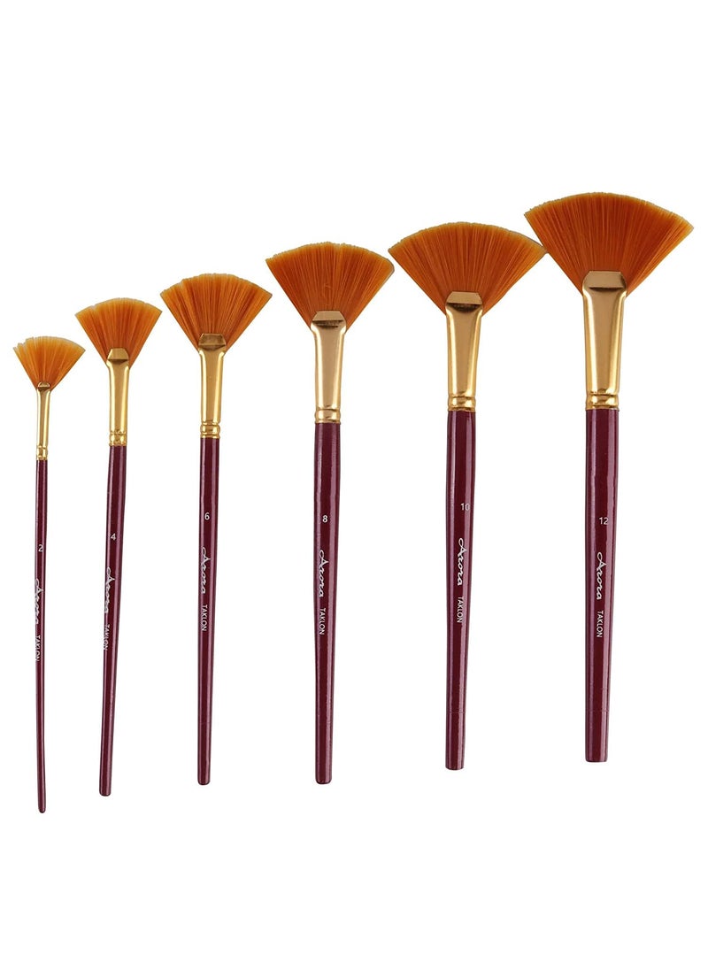 Arora arora Synthetic Golden Fan Brush (Pack of 6)  - Image 1