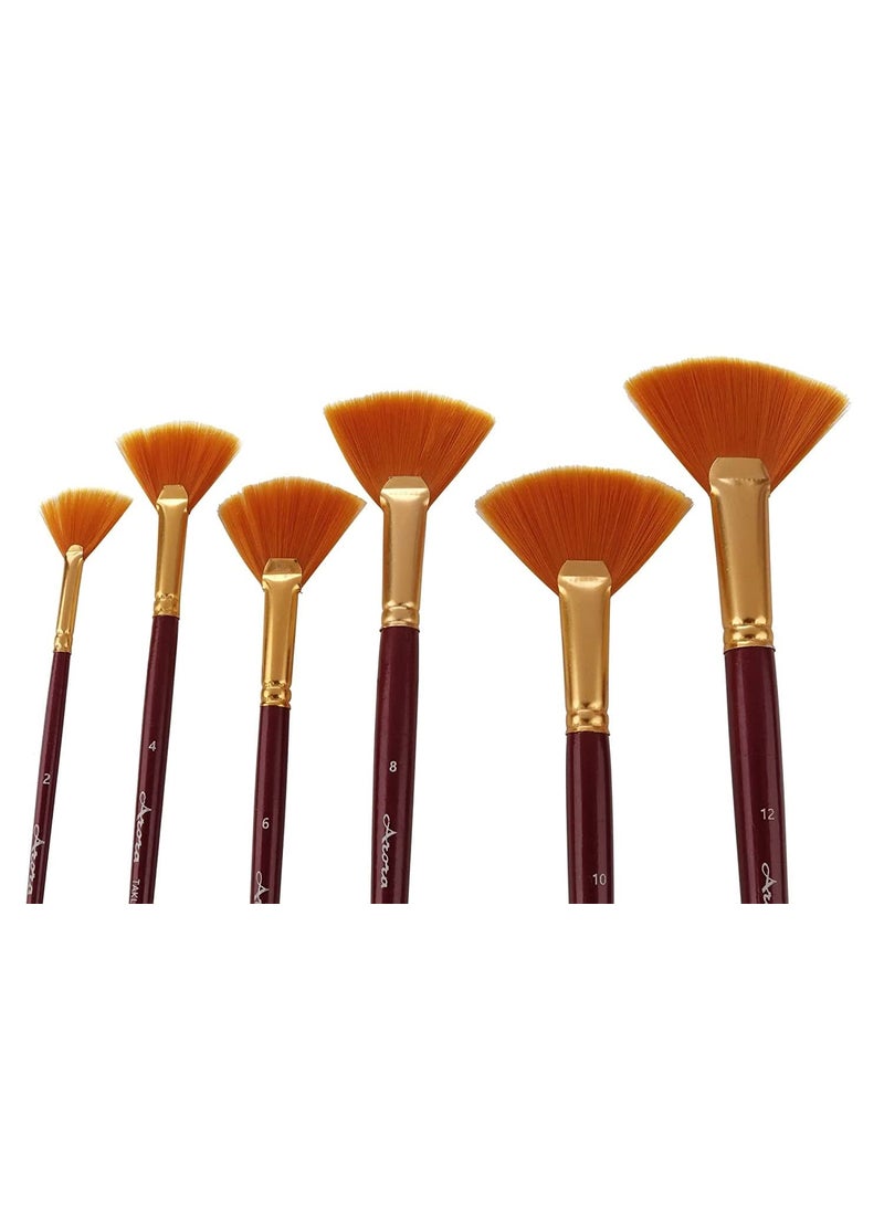 Arora arora Synthetic Golden Fan Brush (Pack of 6)  - Image 4
