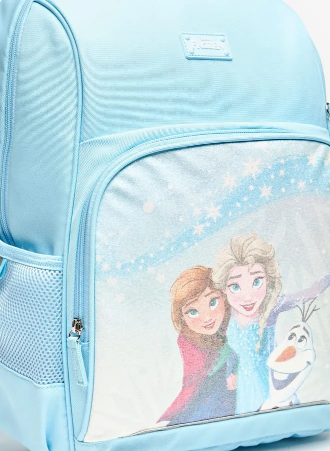 Disney Girls Frozen Print Backpack with Adjustable Straps and Zip Closure