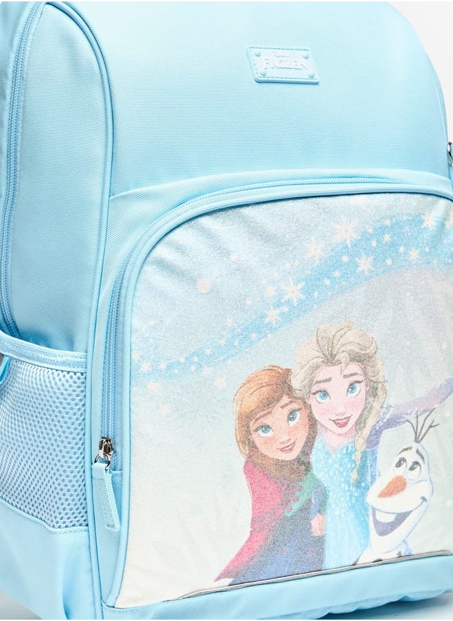 Disney - Girls Frozen Print Backpack with Adjustable Straps and Zip Closure - Image 1
