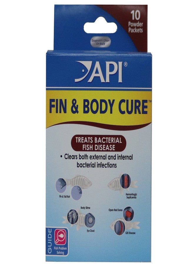 API FIN & BODY CURE Freshwater Fish Powder Medication 10-Count Box - Image 1