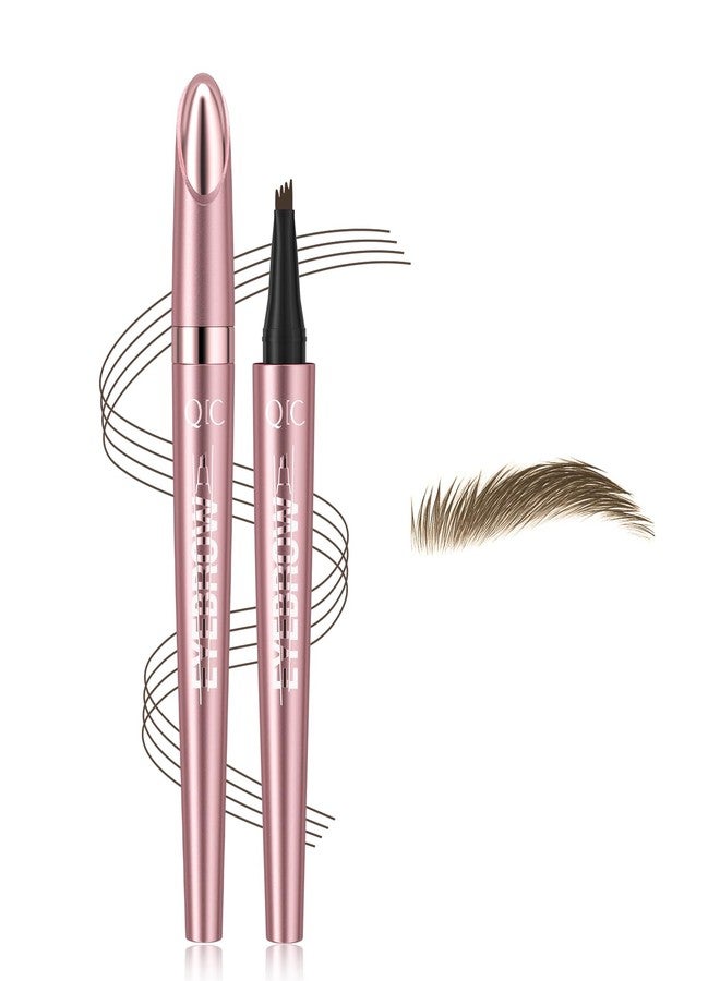 W3W Microblading Eyebrow Pen,3D Waterproof Eyebrow Pencil with 4 Fork Tip,Natural Long-Lasting Smudge-proof Fine Stroke Eyebrow Pencil for Women (Brown) - Image 1