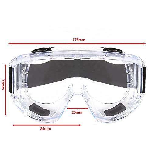 WYATT ANT5PPE Lab Industry Chemical Factory Anti Splash Clear Lens PC Safety Goggles Motorbikes Dust Protection Eye Wear (TRANSPARENT) - Image 4