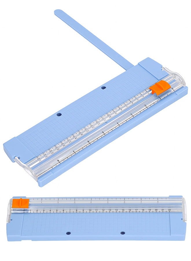 A5 Paper Cutter - Blue Safety Paper Trimmer for Kids, Students, and Crafts | Precision Cutting Tool for Scrapbooking, Paper Folding, and Photos - Image 1