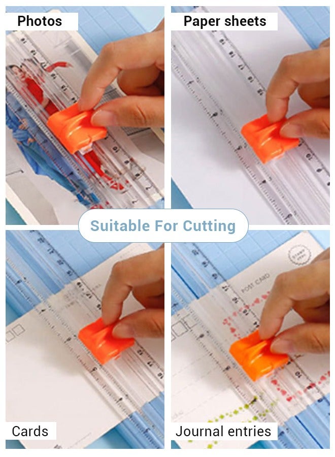 A5 Paper Cutter - Blue Safety Paper Trimmer for Kids, Students, and Crafts | Precision Cutting Tool for Scrapbooking, Paper Folding, and Photos - Image 5