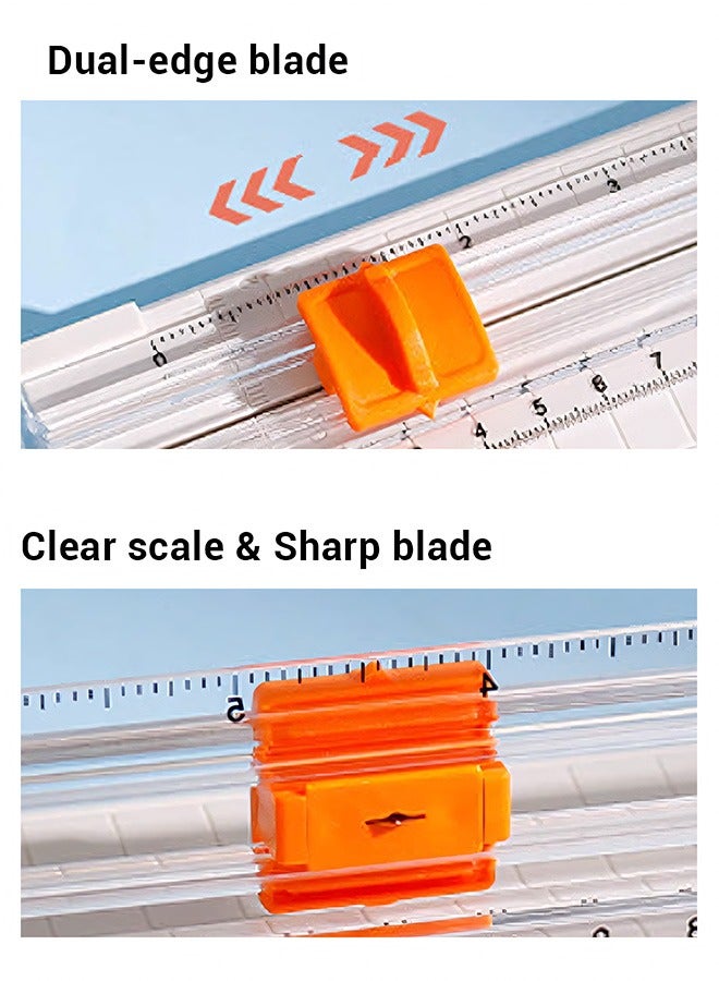 A5 Paper Cutter - Blue Safety Paper Trimmer for Kids, Students, and Crafts | Precision Cutting Tool for Scrapbooking, Paper Folding, and Photos - Image 4