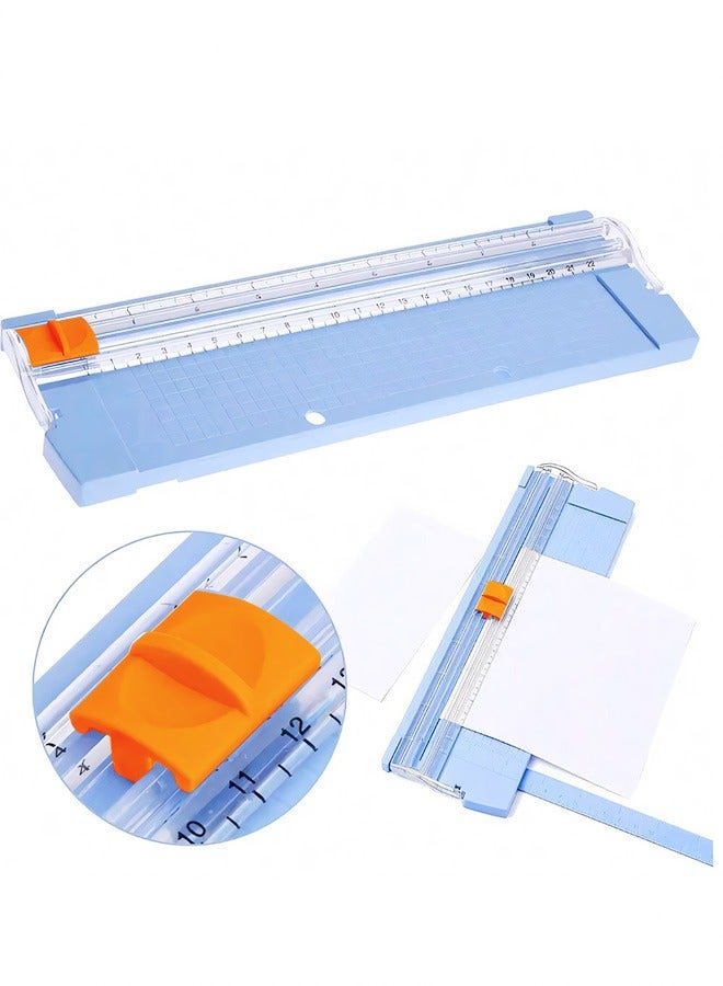 A5 Paper Cutter - Blue Safety Paper Trimmer for Kids, Students, and Crafts | Precision Cutting Tool for Scrapbooking, Paper Folding, and Photos - Image 2