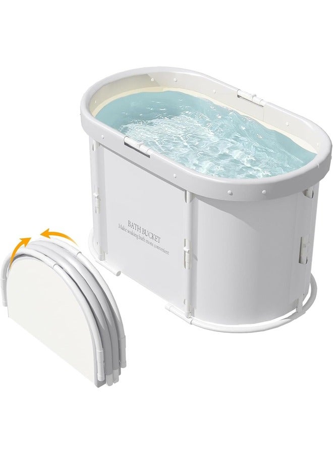 L&E Portable Foldable Bathtub for Adults, Separate Family Bathroom SPA Tub, Therapy Tub for Shower Stall, Fold Up Soaking Hot SPA, Ice Bath - Image 2