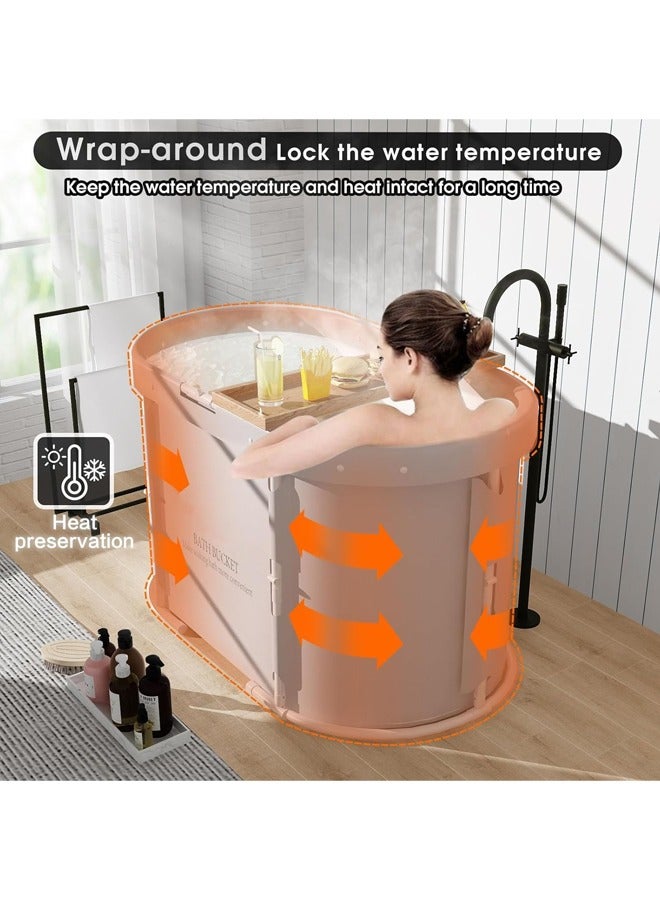 L&E Portable Foldable Bathtub for Adults, Separate Family Bathroom SPA Tub, Therapy Tub for Shower Stall, Fold Up Soaking Hot SPA, Ice Bath - Image 5