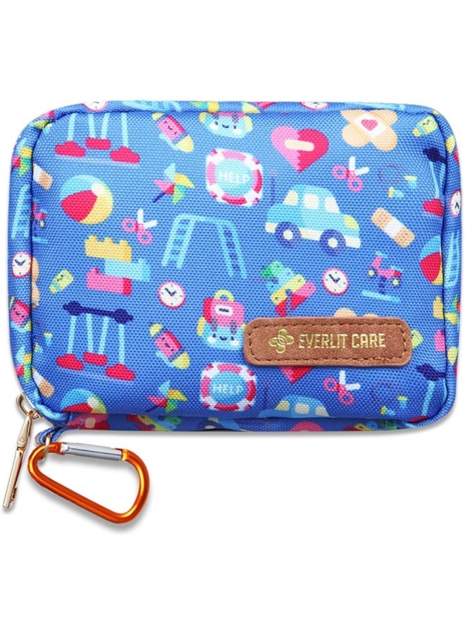 EVERLIT CARE EVERLIT Mini Rescue Pack | 105 Medical Essentials Organized in Portable Storage Bag | Pocket Size Kids First Aid Kit with D Ring | Small Family-Friendly Travel Medical Kit (Playground) - Image 1