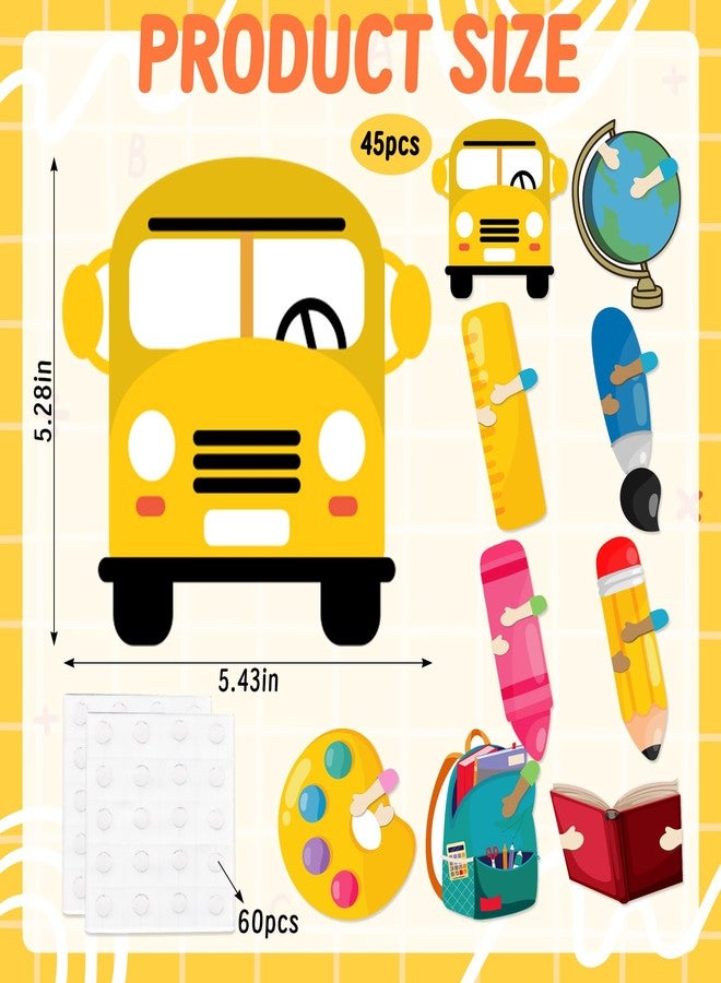 Glodecart 45PCS Back to School Cutouts for Classroom Bulletin Board Decor, School Theme Pencil Cut-Outs with Photo Space for Preschool Classroom Decorations Kindergarten Party Supplies Accessories - Image 2