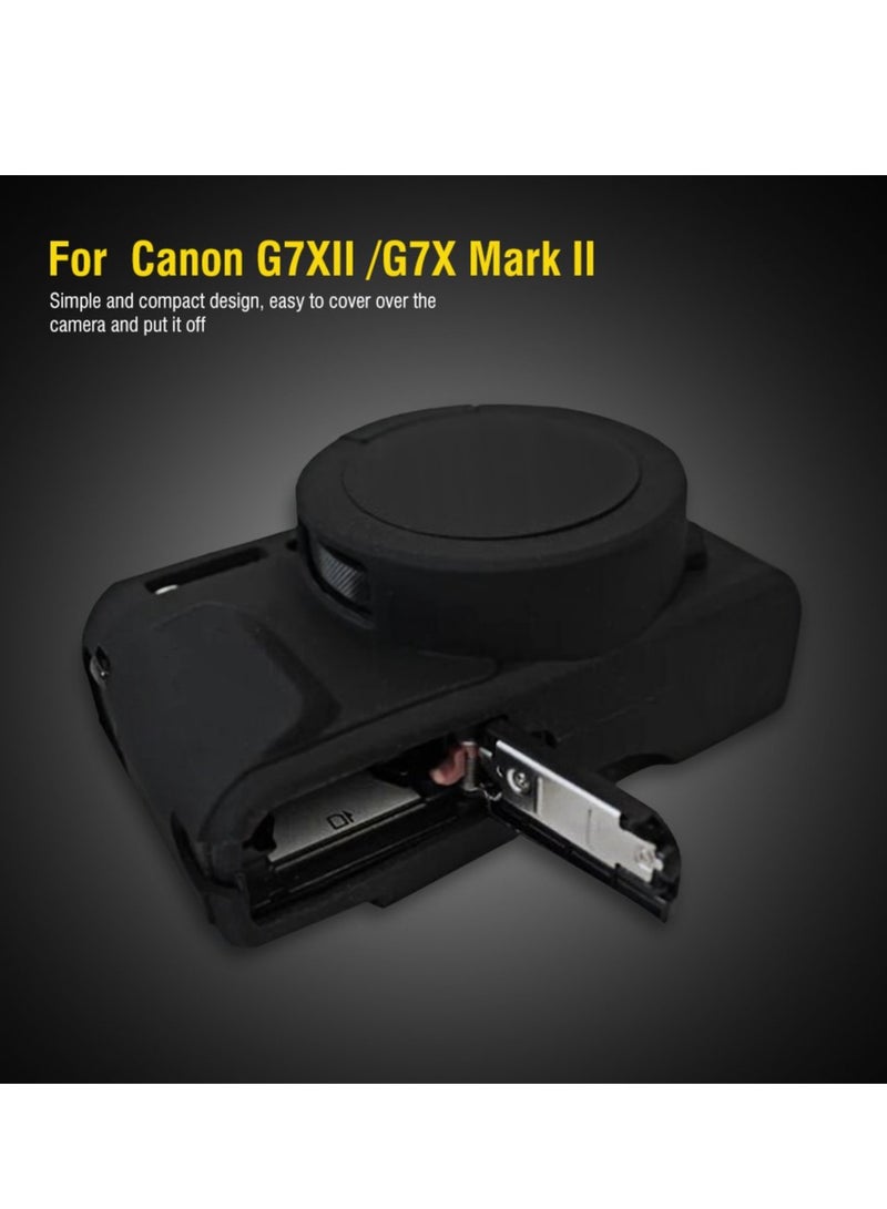 Silicone Gel Camera Case for Canon PowerShot G7x Mark II Protective Rubber Soft Camera Cover Bag (Black) - Image 2