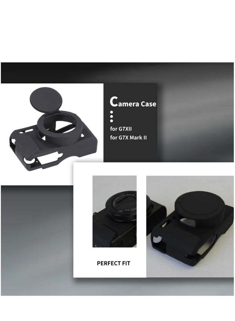 Silicone Gel Camera Case for Canon PowerShot G7x Mark II Protective Rubber Soft Camera Cover Bag (Black) - Image 5