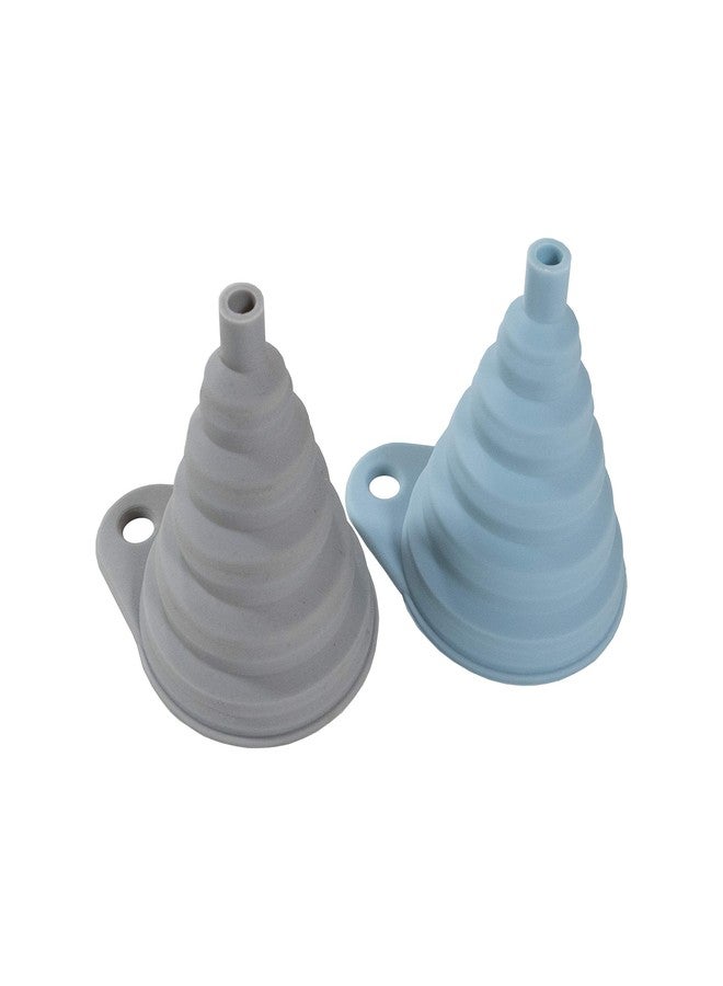 Simply Served Collapsible Funnels, Flexible Silicone, Easy Collapse for Convenient Storage, Odor and Stain Resistant, Dishwasher Safe, Pack of 4 - Image 1