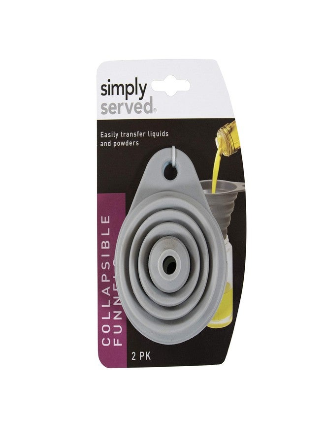 Simply Served Collapsible Funnels, Flexible Silicone, Easy Collapse for Convenient Storage, Odor and Stain Resistant, Dishwasher Safe, Pack of 4 - Image 3
