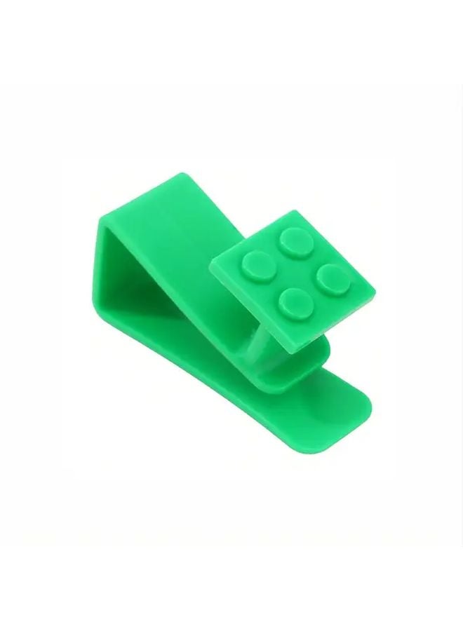 Green Punch Free Building Block Cabinet Door Hook Heavy Duty Plastic Multi Functional Door Hanger - Image 1