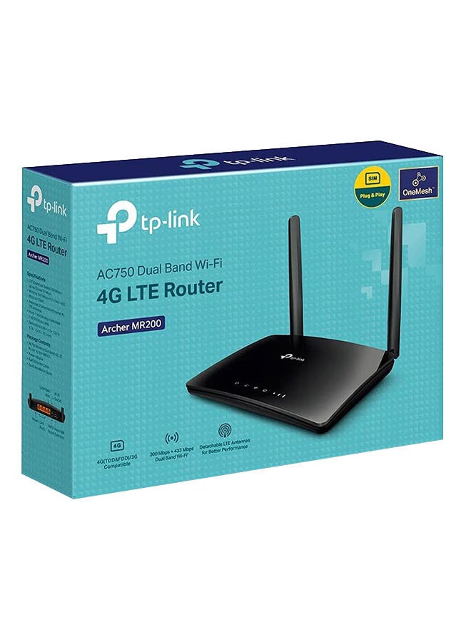 TP-LINK Dual Band Archer MR200 Router 4G LTE Black - Image 3
