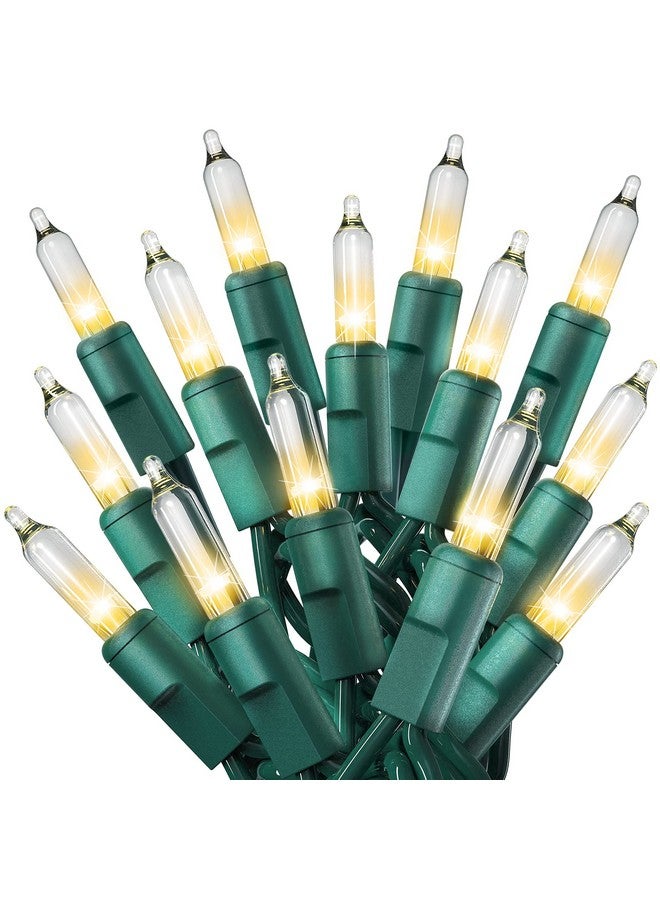 Prextex 100 Count Clear Christmas Tree Lights With Green Wire - 20 Ft Warm White Twinkle Lights For Indoor Or Outdoor Use - Holiday Fairy String Lights For Christmas Trees, Patios, And More - Image 1