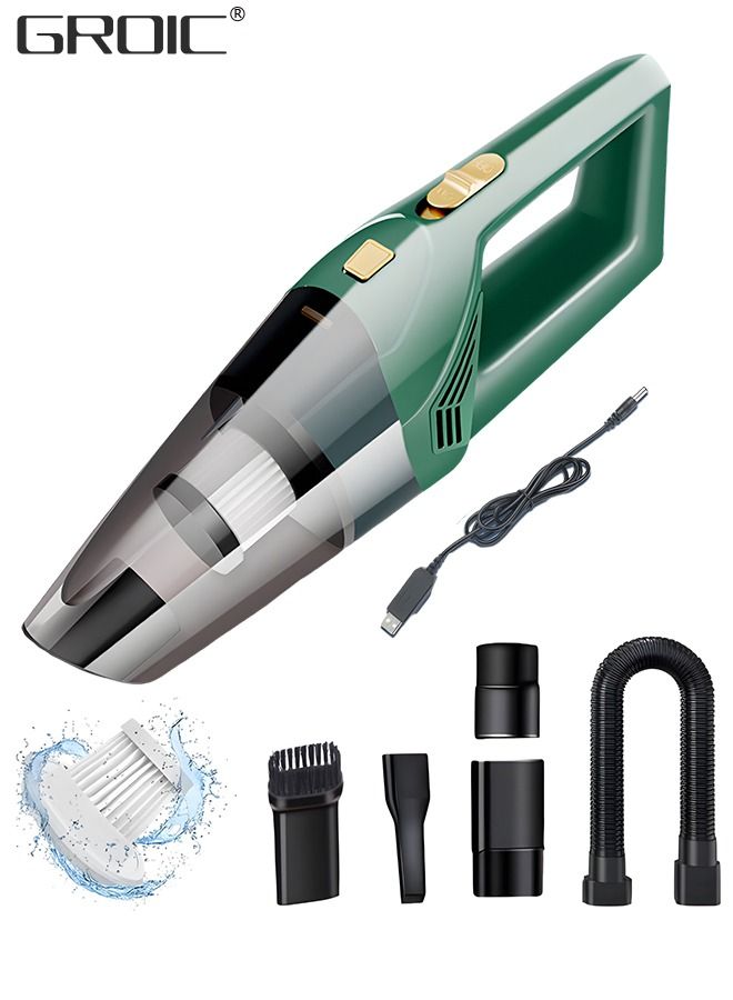 GROIC Portable Car Vacuum Cleaner,120W 4500pa High Power USB Charging Car Vacuum Cleaner,Auto Accessories Cleaning Tool Kit,Car Interior Detailing - Image 1