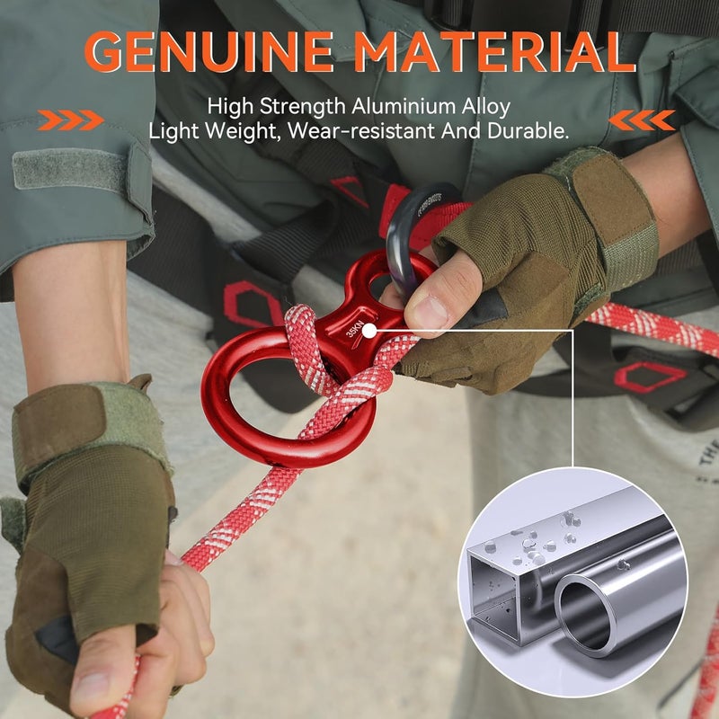 AOKWIT Rescue Figure 8 Descender Climbing Gear Downhill Equipment 35KN/3500kg 7075 Aluminum Alloy Rigging Plate for Climbing Belaying and Rappeling Device - Image 2