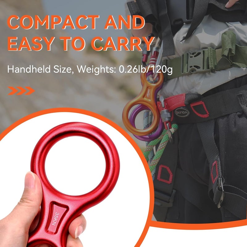 AOKWIT Rescue Figure 8 Descender Climbing Gear Downhill Equipment 35KN/3500kg 7075 Aluminum Alloy Rigging Plate for Climbing Belaying and Rappeling Device - Image 4