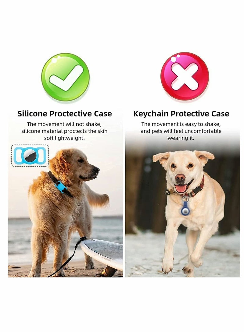 Excefore Pet Collar Cases Compatible with Apple Airtag, Silicone Dog Cat Collars Protective GPS Finder Case, Glow Loop Holder for Airtag Anti Lost Device 2 Pack, drinking Red, Orange - Image 5