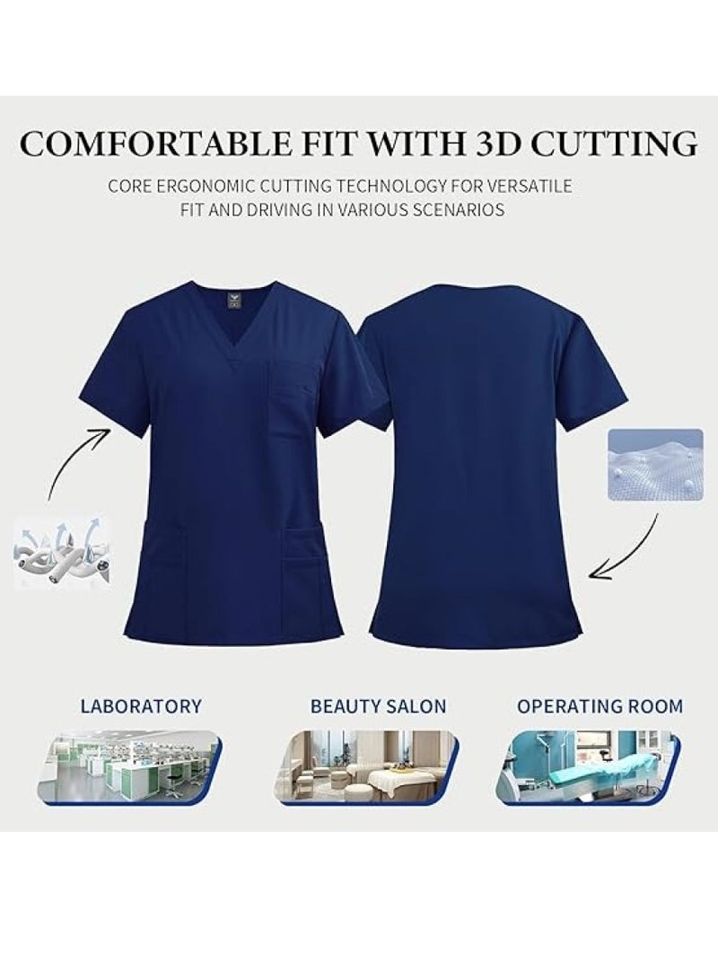 GUDOO خربشات للنساء الرجال مجموعة -تمديد أعلى وسراويل الحمولة مع الجيب المتعدد للممرضة - Image 4