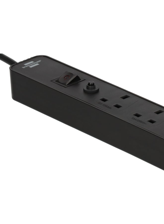 Brennenstuhl Ecolor 4-Way 2-USB Power Strip with Safety Fuse Button Black 3 m 1153243106 - Image 5