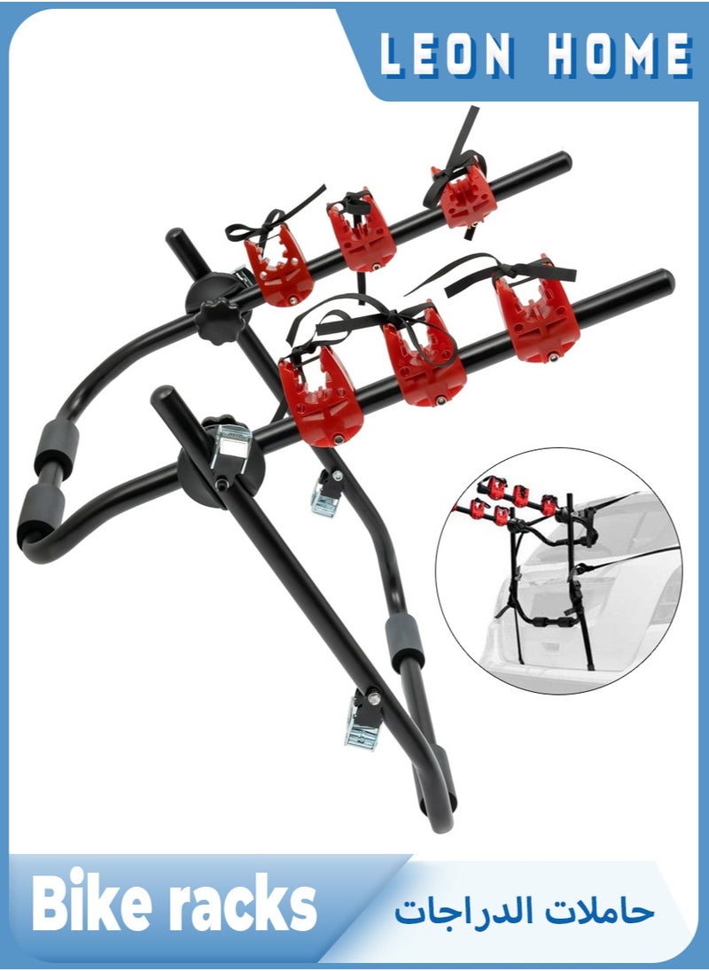 Leon Home Bicycle Carrier For Car, Foldable 3 Bicycle Trunk Mount Rack Hitch Mount Rack for Most Sedans/Hatchbacks/Minivans SUV, Rear Mount Carrier Car Rack Bike Cycle  - Image 1
