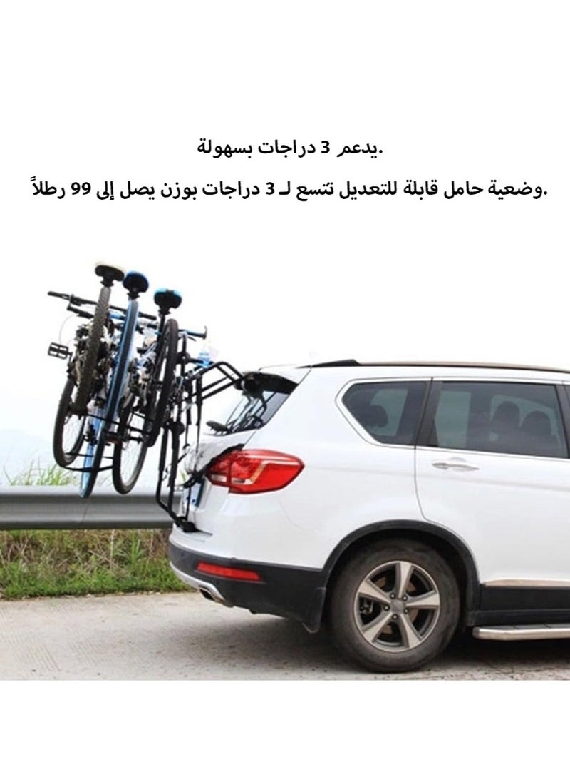 Leon Home Bicycle Carrier For Car, Foldable 3 Bicycle Trunk Mount Rack Hitch Mount Rack for Most Sedans/Hatchbacks/Minivans SUV, Rear Mount Carrier Car Rack Bike Cycle  - Image 3