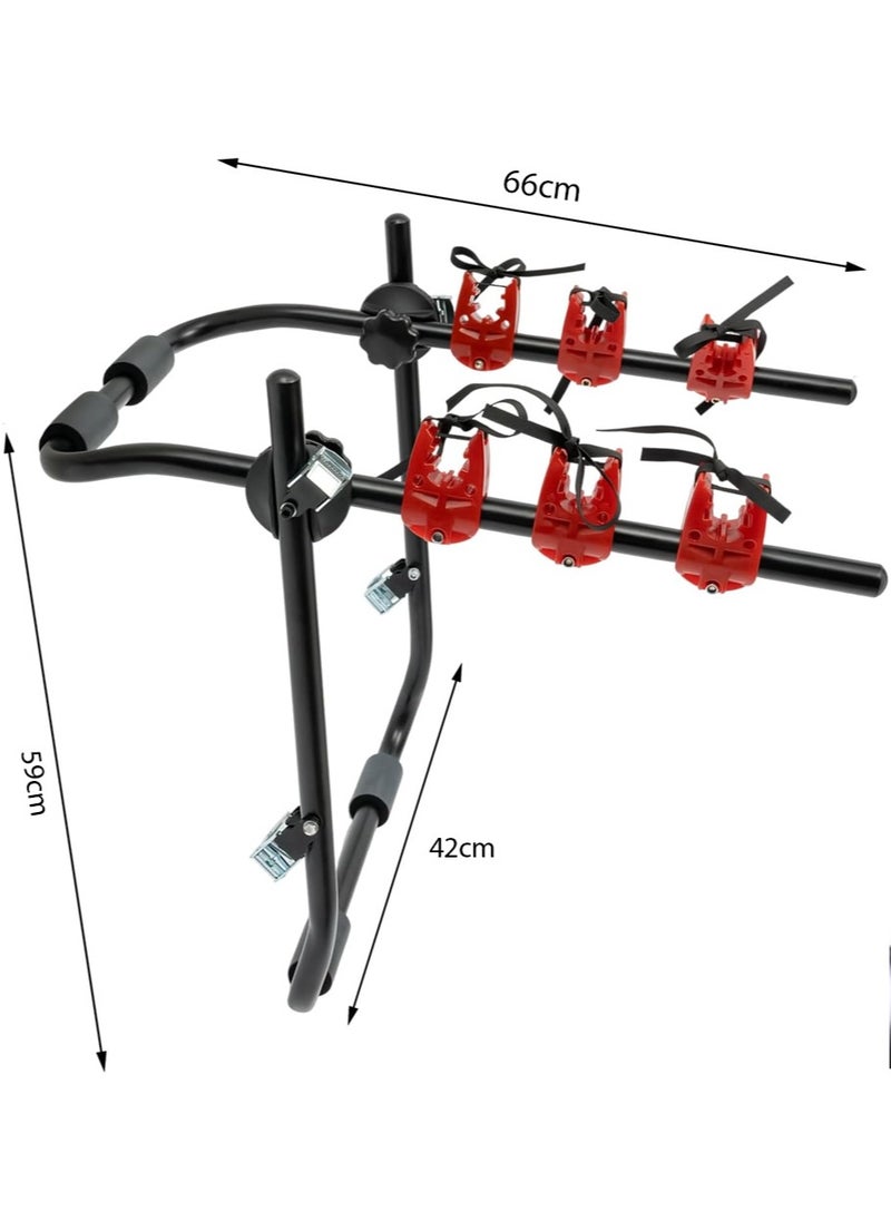 Leon Home Bicycle Carrier For Car, Foldable 3 Bicycle Trunk Mount Rack Hitch Mount Rack for Most Sedans/Hatchbacks/Minivans SUV, Rear Mount Carrier Car Rack Bike Cycle  - Image 5