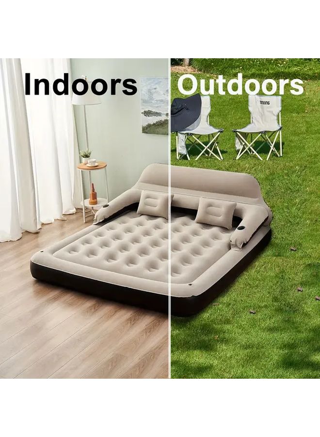 Inflatable Air Mattress 75x39x28 Inch with Headboard and Cup Holder - Image 4