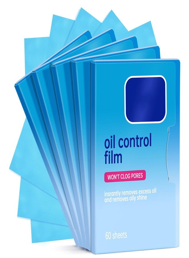 COMFYTOUCH 5 Packs Oil Blotting Papers for Face (300 Sheets) - Oil Absorbing Blotting Sheets for Oily Skin, Makeup-Friendly & Portable Oil Wipes - Image 1