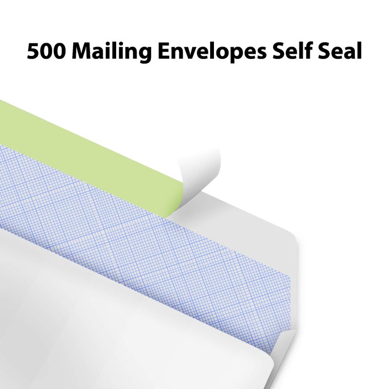Splendoress #10 Envelopes Letter Size Self Seal, Business White Security Tinted Peel and Seal, 500 Pack Windowless, Legal Size Regular Plain Envelopes 4-1/8 x 9-1/2 Inches - 24 LB Envelops - Image 2