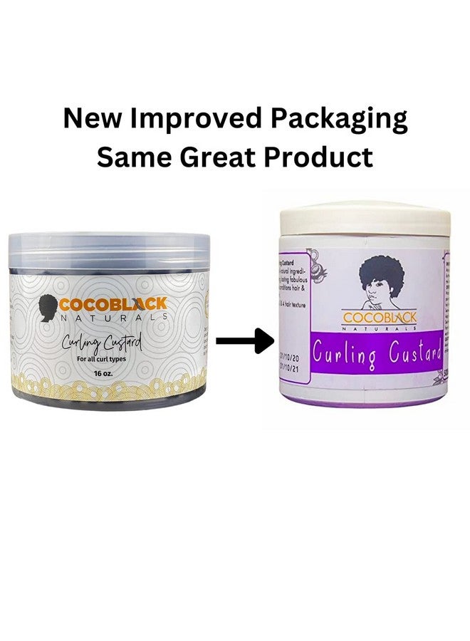 CocoBlack Naturals Curling Custard Ghana for Coily Kinky Type 4c Hair, 16 fl oz