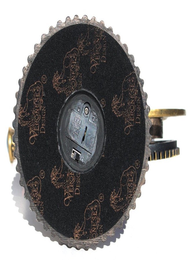 VERONESE Design Steampunk Projector Statue Cold Cast Resin Antique Bronze Finish LED Lighting Sculpture - Image 4