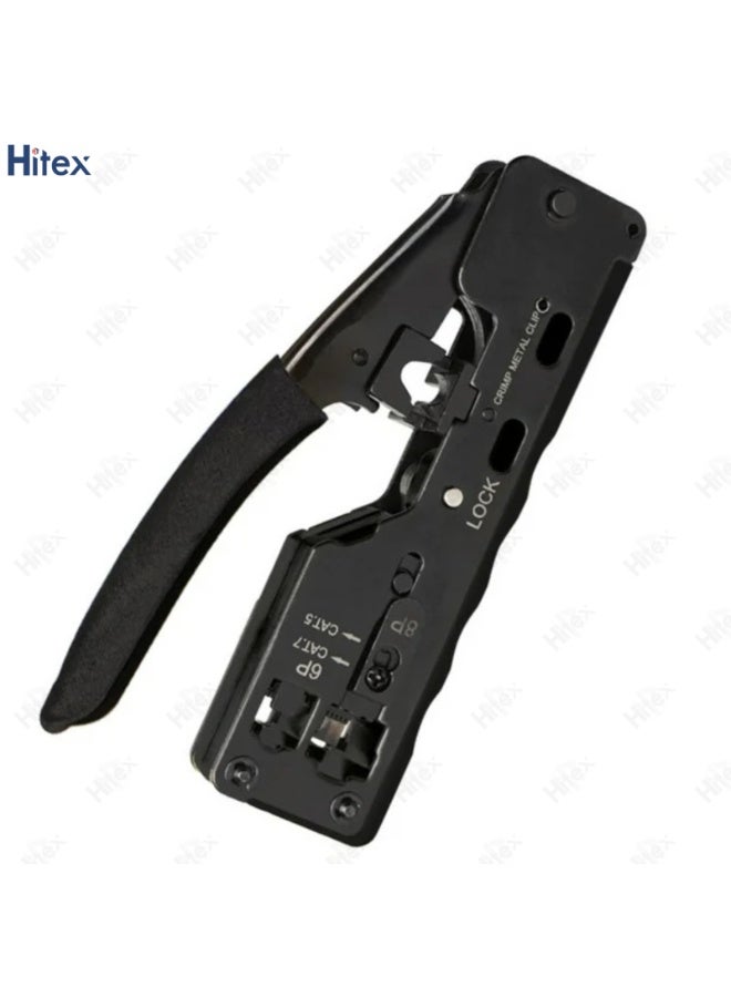 هيتكس أداة ضغط قابس معيارية من Uspro - CAT5E، CAT6، CAT7، 8P8C RJ45 | فولاذ عالي الكربون، زر قفل، منفذ، دعامة قابس محمية - Image 5