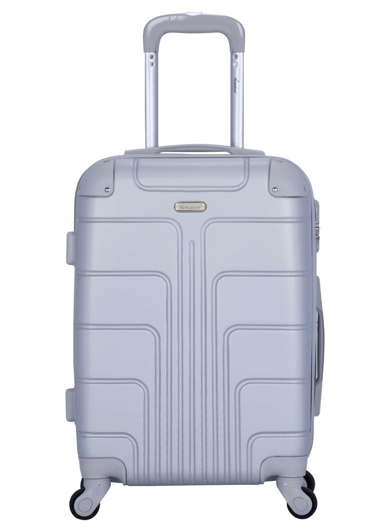 SENATOR Hard Case Travel Bag Medium Luggage Trolley ABS Lightweight Suitcase with 4 Spinner Wheels A1012 Silver  - Image 2